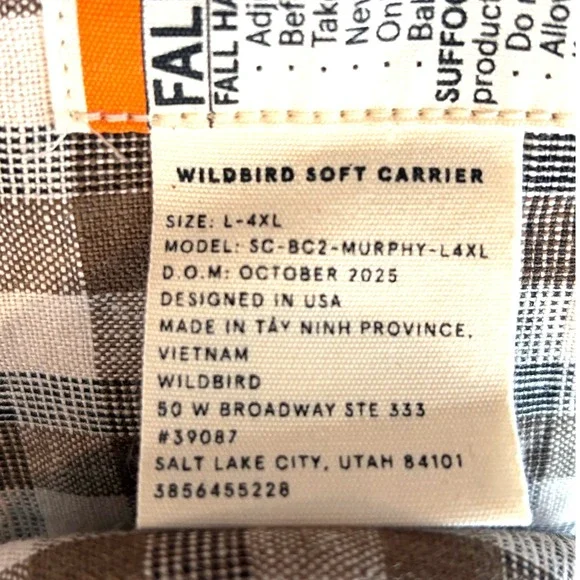 WildBird Aerial Carrier Murphy L-4XL  Linen Soft Structured Adjustable NWOT - Picture 3 of 6